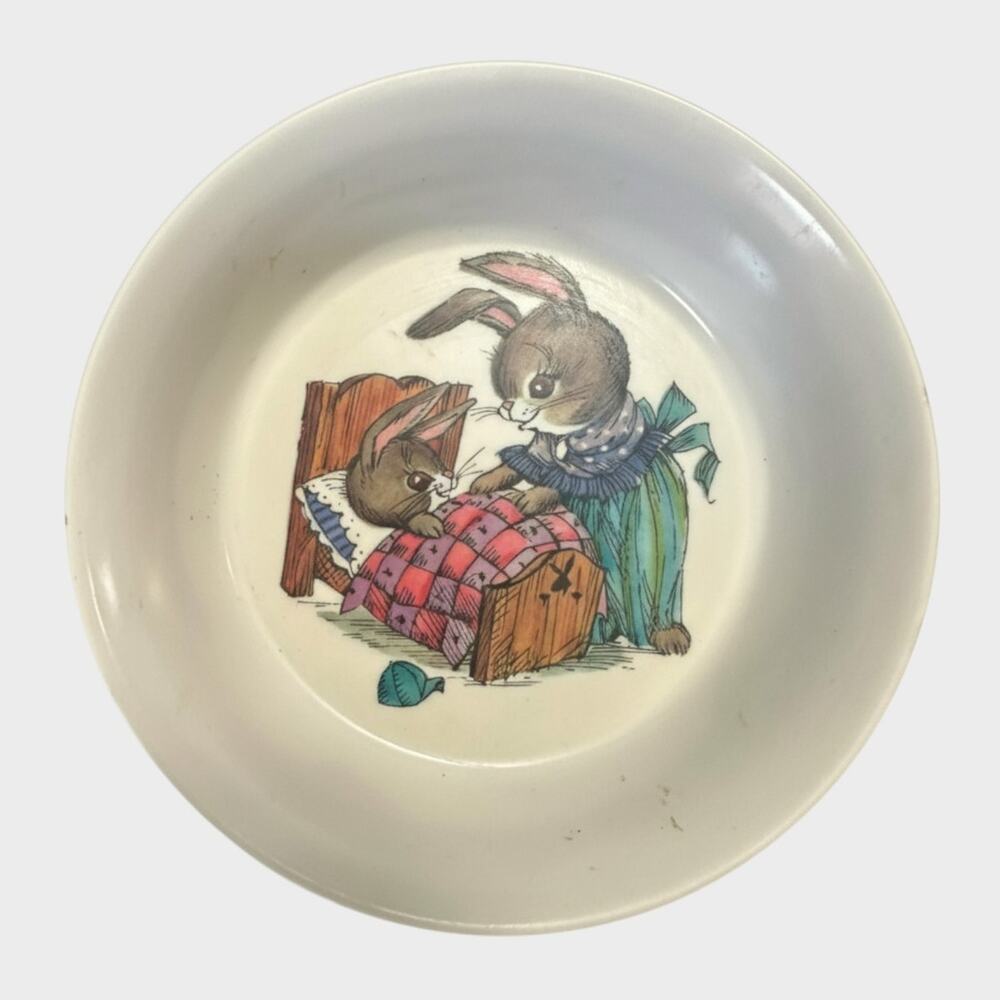 Vintage 60s Oneida Deluxe Storybook Bowl Peter Rabbit Mamma Bedtime #3242 SiLite